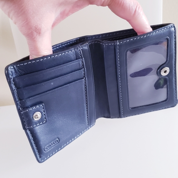 COACH Monogram Leather & Canvas Small Bifold Wallet - Picture 4 of 11